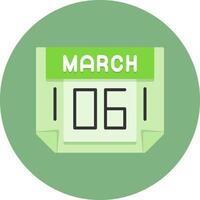 6 March Icon for Creative Projects vector