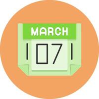 7 March Icon for Creative Projects vector