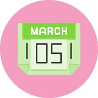 5 March Icon for Creative Projects vector