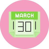 30 March Icon for Creative Projects vector