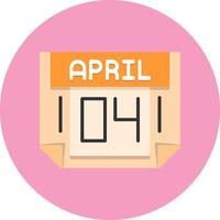 4 April Icon for Creative Projects vector