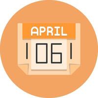 6 April Icon for Creative Projects vector