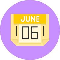 6 June Icon for Creative Projects vector