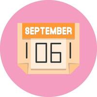 6 September Icon for Creative Projects vector