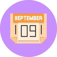 9 September Icon for Creative Projects vector