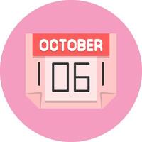 6 October Icon for Creative Projects vector