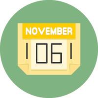 6 November Icon for Creative Projects vector