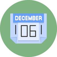 6 December Icon for Creative Projects vector