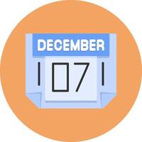7 December Icon for Creative Projects vector
