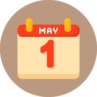 Calendar with May 1st Icon for Creative Projects vector