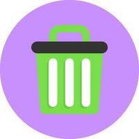 Trash Flat Circle Icon Style vector