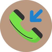 Incoming call Flat Circle Style Icon vector