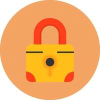 Lock Flat Circle Icon Style vector