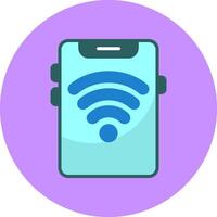 WiFi Flat Circle Icon Style vector