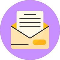 Mail Flat Circle Icon vector