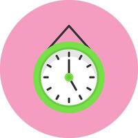 Clock Flat Circle Icon vector