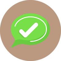 Checkmark Flat Circle Icon vector