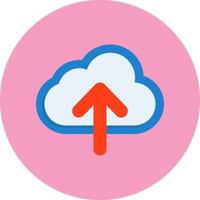 Cloud upload Flat Circle Style Icon vector