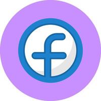 Facebook Flat Circle Style Icon vector
