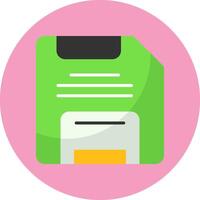 Save Flat Circle Icon vector
