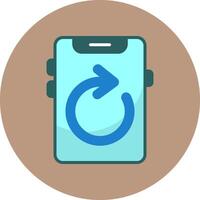 Rotate Flat Circle Style Icon vector