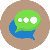 Speech bubble Flat Circle Style Icon vector