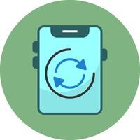 Sync Flat Circle Style Icon vector