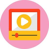 Play Flat Circle Icon Style vector