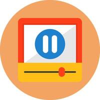 Pause Flat Circle Icon Style vector