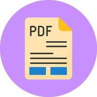 PDF Flat Circle Style Icon vector