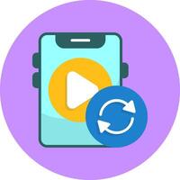 Auto-rotate Flat Circle Style Icon vector