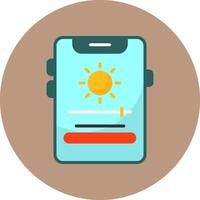 Adaptive brightness Flat Circle Style Icon vector