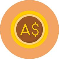 Australian Dollar Sign Flat Circle Style Icon vector