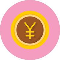 Japanese Yen Sign Flat Circle Style Icon vector