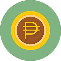 Mexican Peso Sign Flat Circle Style Icon vector