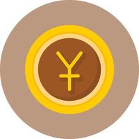 Chinese Yuan Sign Flat Circle Style Icon vector