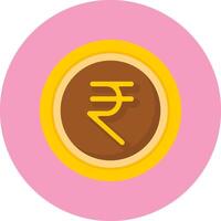 Indian Rupee Sign Flat Circle Style Icon vector