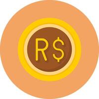 Brazilian Real Sign Flat Circle Style Icon vector