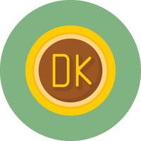 Danish Krone Sign Flat Circle Style Icon vector