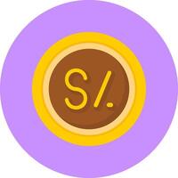 Peruvian Sol Sign Flat Circle Style Icon vector