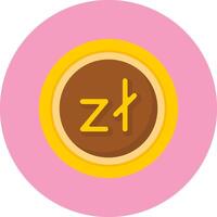 Polish Zloty Sign Flat Circle Style Icon vector