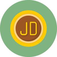 Jordanian Dinar Sign Flat Circle Style Icon vector