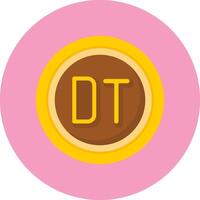Tunisian Dinar Sign Flat Circle Style Icon vector
