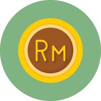 Malaysia Ringgit Sign Flat Circle Style Icon vector