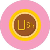 Ugandan Shilling Sign Flat Circle Style Icon vector