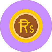 Mauritian Rupee Sign Flat Circle Style Icon vector