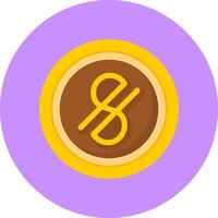 Uzbekistani Som Sign Flat Circle Style Icon vector