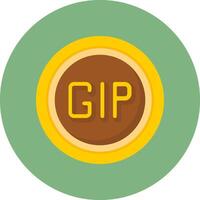 Gibraltar Pound Sign Flat Circle Style Icon vector