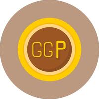 Guernsey Pound Sign Flat Circle Style Icon vector