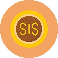Solomon Islands Dollar Sign Flat Circle Style Icon vector